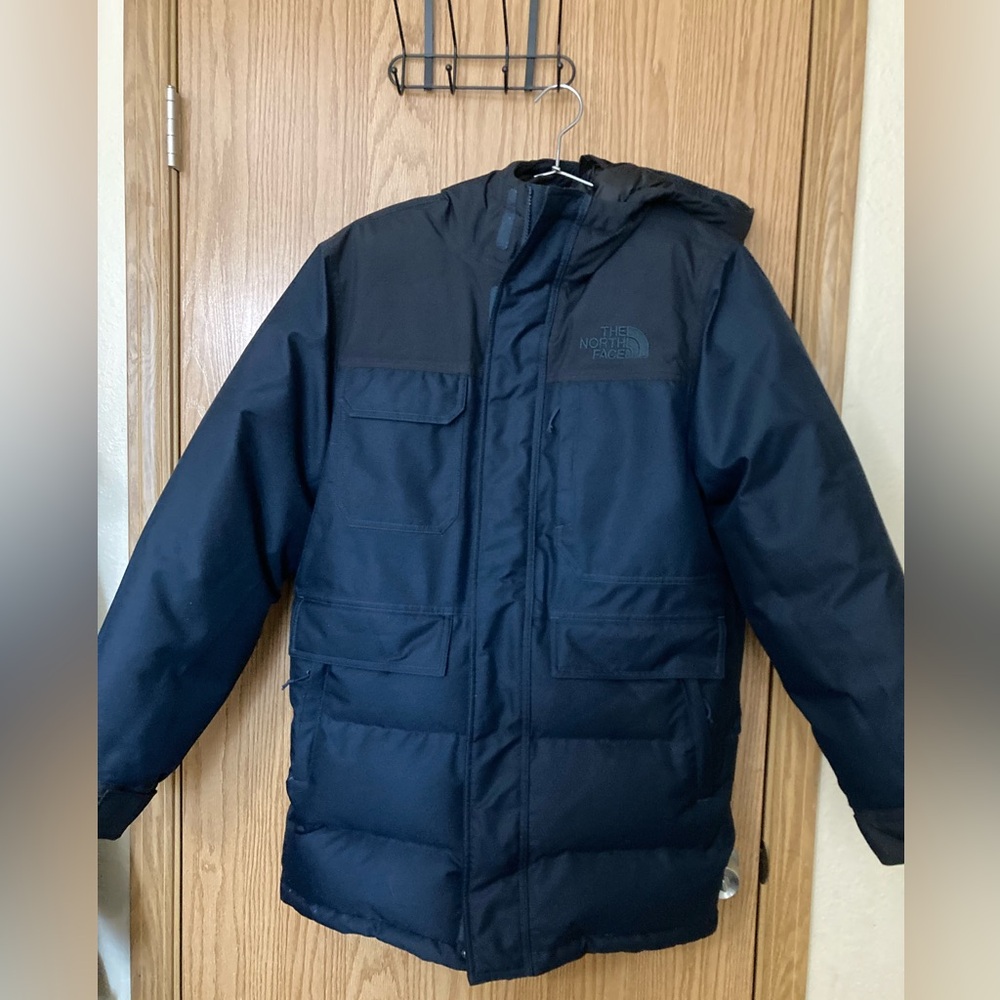 THE NORTH FACE Biggie McMurdo Mens Medium Hoodie Parka Jacket Dark Blue